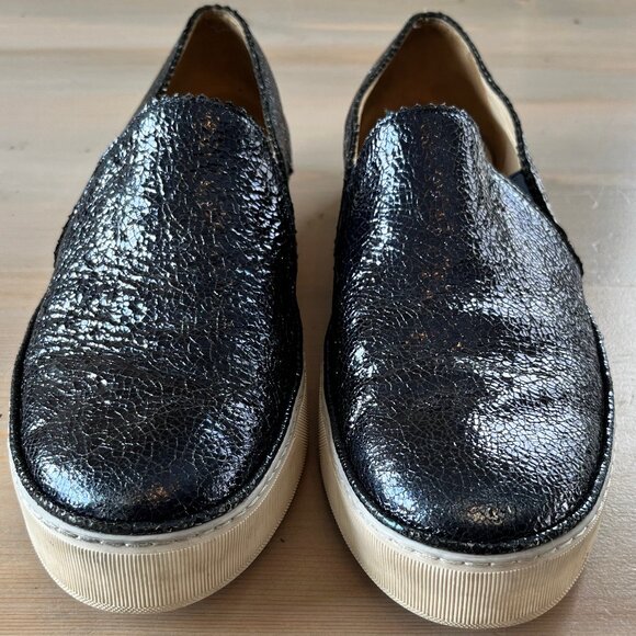 Stuart Weitzman Navy Sparkling Nugget Slip on Sneakers - Picture 3 of 8